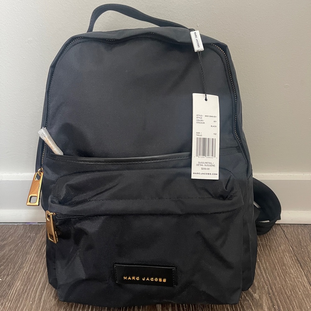 Marc Jacobs Nylon Varsity Backpack Black NEW with Tags